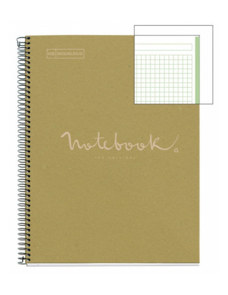 CUADERNO 100% RECICLADO NB-1 A4 80HOJAS ECOVERDE EMOTIONS MR MIQUELRIUS 6091