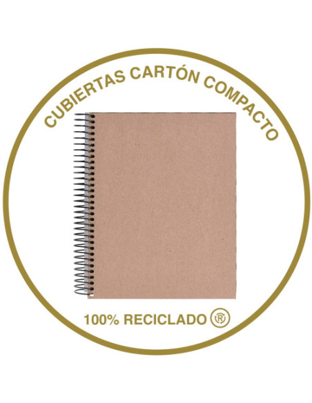 CUADERNO 100% RECICLADO NB-4 A4 120HOJAS ECOGRIS MIQUELRIUS 6082