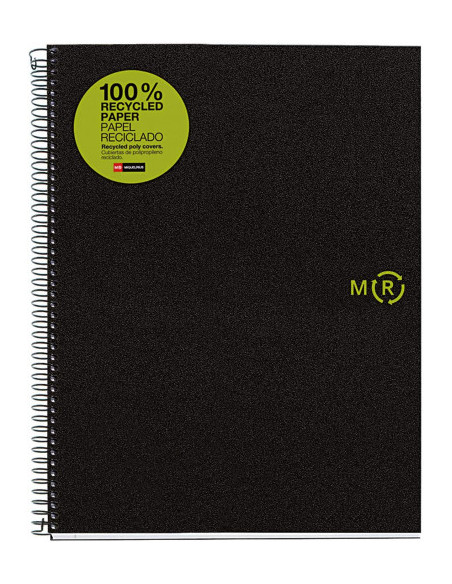 CUADERNO 100% RECICLADO NB-4 A4 120HOJAS TAPAS POLIPROPILENO MIQUELRIUS 6038