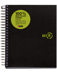 CUADERNO 100% RECICLADO NB-4 A5 120HOJAS TAPAS POLIPROPILENO MIQUELRIUS 6039