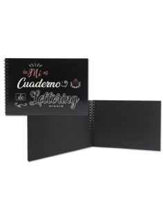 CUADERNO A5 LETTERING 32H NEGRAS 180GR CON ESPIRAL 2