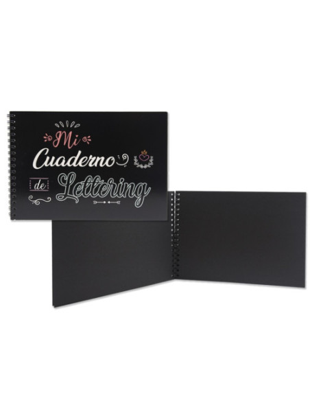 CUADERNO A5 LETTERING 32 HOJAS NEGRAS 180 GRMS BISMARK 328628