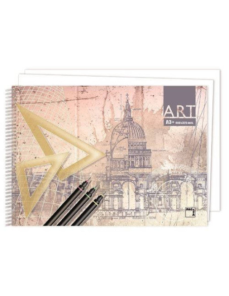 CUADERNO BLOCKS  DIBUJO ART 140 GRS. A3+ (460 X 325MM.) 20 HOJAS LISO SIN RECUADRO PACSA 18843