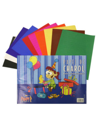 CUADERNO DE PAPEL CHAROL 10 HOJAS COLORES 33 X 23 CM. BISMARK 313634