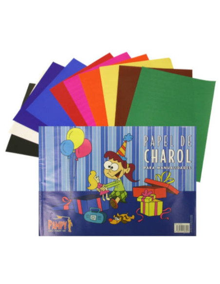 CUADERNO DE PAPEL CHAROL 10 HOJAS COLORES 33 X 23 CM. BISMARK 313634