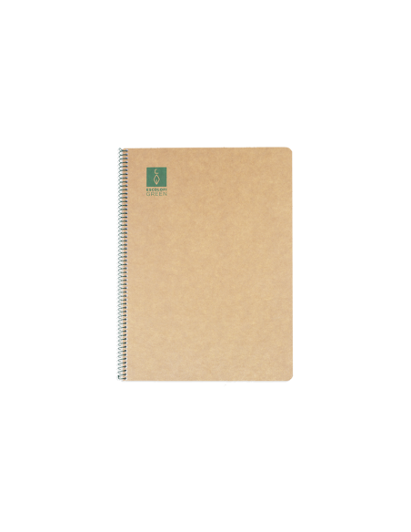 CUADERNO ESPIRAL DIN-A4 RECICLADO FSC 50 HOJAS 80G. HORIZONTAL CON MARGEN.GREEN ESCOLOFI 130200704