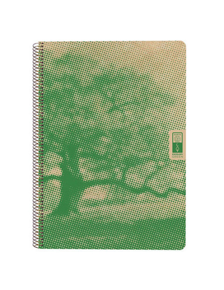 CUADERNO ESPIRAL DIN-A4 RECICLADO FSC 80 HOJAS 80G. CUADRÍCULA 5X5. 4 ELEMENTS - EARTH ESCOLOFI 130100400