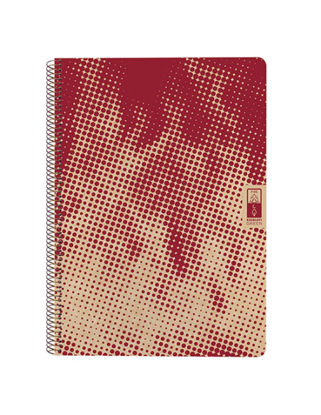 CUADERNO ESPIRAL DIN-A4 RECICLADO FSC 80 HOJAS 80G. CUADRÍCULA 5X5. 4 ELEMENTS - FIRE ESCOLOFI 130100200