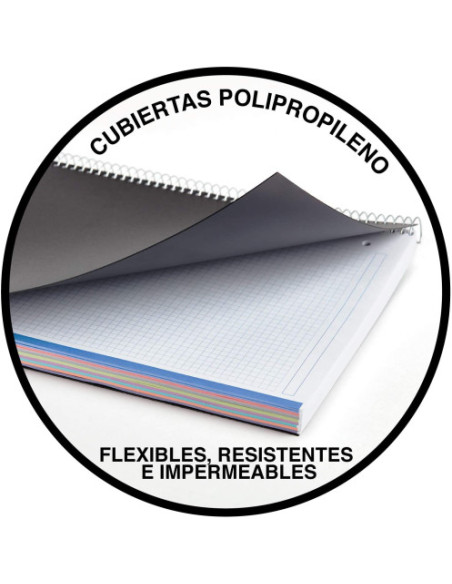 CUADERNO ESPIRAL NB-8 A4 200 HOJAS 5X5MM POLIPROPILENO NEGRO MIQUELRIUS 42006