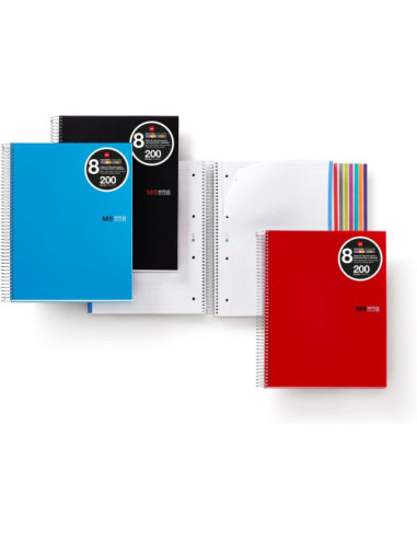 CUADERNO ESPIRAL NB-8 A4 200 HOJAS 5X5MM...