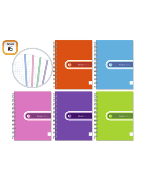 CUADERNO EXTRA T.F. A5 140 HOJAS MICROPERFORADO GOLDEN 318211