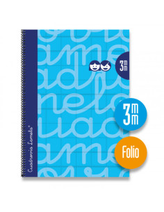 CUADERNO FOLIO FORRADO RAYADO 3 MM AZUL LAMELA 7FTE003A