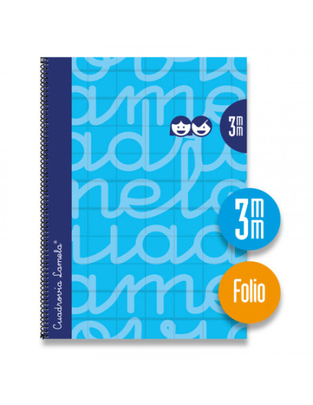 CUADERNO FOLIO FORRADO RAYADO 3 MM AZUL LAMELA 7FTE003A
