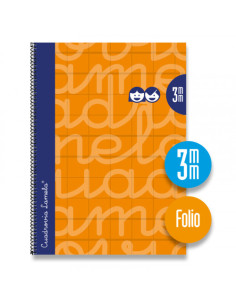 CUADERNO FOLIO FORRADO RAYADO 3 MM NARANJA LAMELA 7FTE003N
