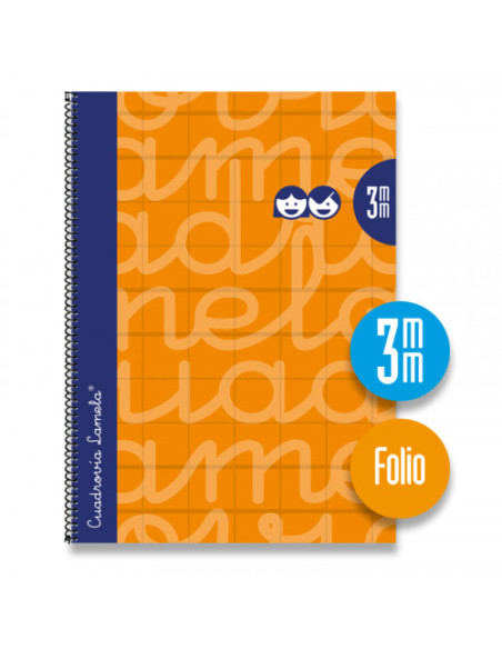 CUADERNO FOLIO FORRADO RAYADO 3 MM NARANJA LAMELA 7FTE003N