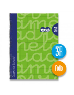CUADERNO FOLIO FORRADO RAYADO 3 MM VERDE LAMELA 7FTE003V