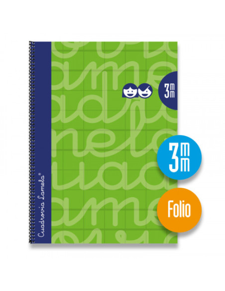 CUADERNO FOLIO FORRADO RAYADO 3 MM VERDE LAMELA 7FTE003V