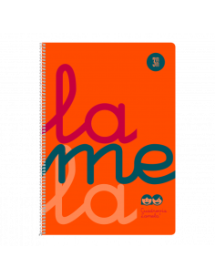 CUADERNO FOLIO PLASTIC RAYADO 3 MM 80 HOJAS 90 GRS NARANJA LAMELA 7FTP003N