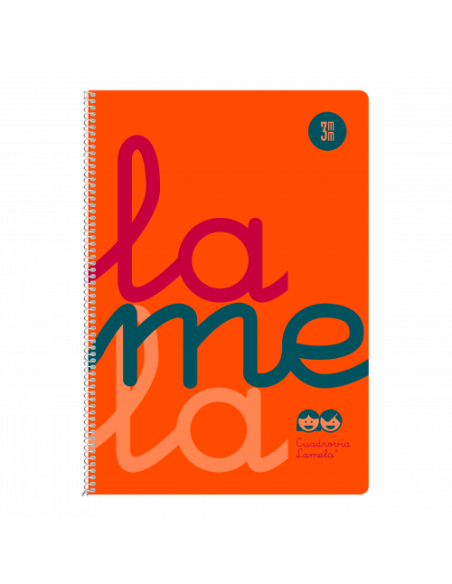 CUADERNO FOLIO PLASTIC RAYADO 3 MM 80 HOJAS 90 GRS NARANJA LAMELA 7FTP003N