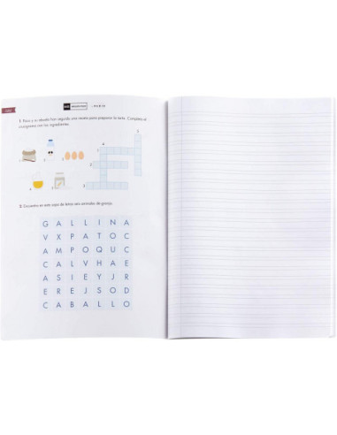 CUADERNO GRAPADO A4 50HOJAS PAUTA 2,5MM MR CON...