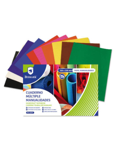 CUADERNO MULTIPLES MANUALIDADES 42 HOJAS COLORES 32 X 22 CM. BISMARK 322741