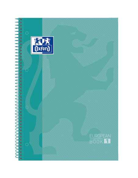 CUADERNO EUROPEANBOOK 1 TAPA EXTRADURA A4+ 80 HOJAS 5X5 COLOR ICE MINT OXFORD 400040983