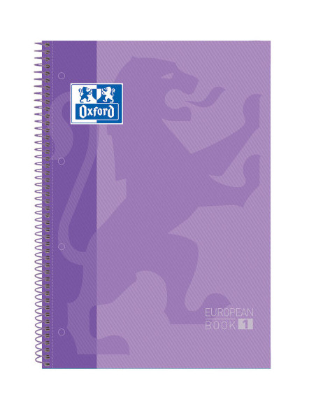 CUADERNO EUROPEANBOOK 1 TAPA EXTRADURA A4+ 80 HOJAS 5X5 COLOR MALVA OXFORD 100430201