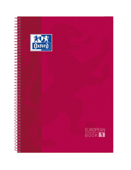 CUADERNO EUROPEANBOOK 1 TAPA EXTRADURA A4+ 80 HOJAS 5X5 COLOR ROJO OXFORD 100430198