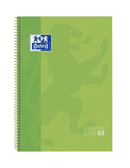 CUADERNO EUROPEANBOOK 1 TAPA EXTRADURA A4+ 80 HOJAS 5X5 COLOR VERDE MANZANA OXFORD 100430199