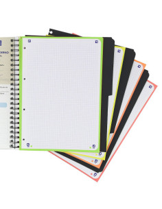 CUADERNO EUROPEANBOOK 4 TAPA EXTRADURA A4+ 120 HOJAS 5X5 COLORES SURTIDOS CON SEPARADORES-50% HOJAS GRATIS OXFORD 400027275 2