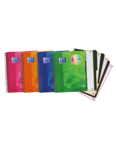 CUADERNO EUROPEANBOOK 4 TAPA PLASTICO A4+ 120 HOJAS 5X5 COLORES SURTIDOS CON SEPARADORES-50% HOJAS GRATIS OXFORD 400027277