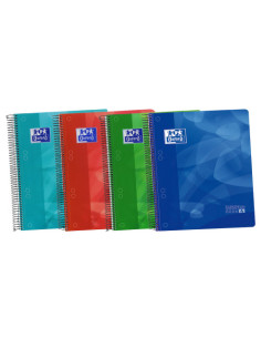 CUADERNO EUROPEANBOOK 4 TAPA PLASTICO A5+ 120 HOJAS 5X5 COLORES SURTIDOS 50% HOJAS GRATIS OXFORD 400027274