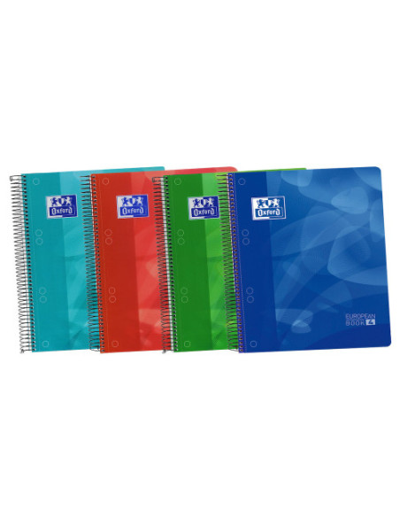 CUADERNO EUROPEANBOOK 4 TAPA PLASTICO A5+ 120 HOJAS 5X5 COLORES SURTIDOS 50% HOJAS GRATIS OXFORD 400027274