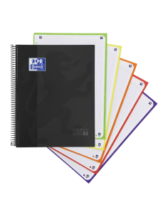 CUADERNO EUROPEANBOOK 5 SCHOOL CLASSIC A4+ T.EXTRADURA 120H 5X5 COLOR NEGRO OXFORD 400158600
