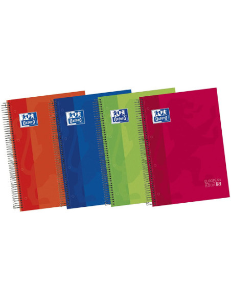 CUADERNO EUROPEANBOOK 5 TAPA EXTRADURA A4+ 120 HOJAS 5X5 COLORES VIVOS 50% HOJAS GRATIS OXFORD 100430279