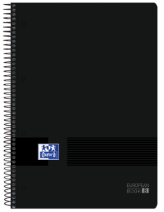 CUADERNO EUROPEANBOOK 8 TAPA PLASTICO A4+ 160 HOJAS 5X5 COLOR NEGRO-TURQUESA BLACK N COLORS OXFORD 400088489