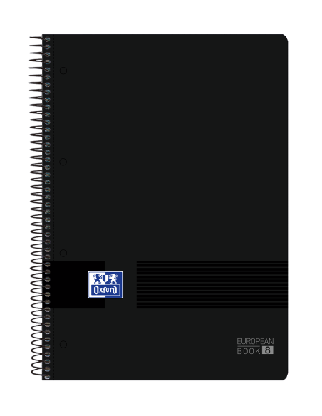 CUADERNO EUROPEANBOOK 8 TAPA PLASTICO A4+ 160 HOJAS 5X5 COLOR NEGRO-TURQUESA BLACK N COLORS OXFORD 400088489