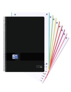 CUADERNO EUROPEANBOOK 8 TAPA PLASTICO A4+ 160 HOJAS 5X5 COLOR NEGRO-TURQUESA BLACK N COLORS OXFORD 400088489 2