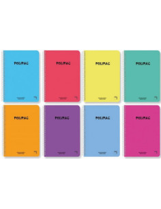 CUADERNO SERIE POLIPAC TAPA POLIPROPILENO 4º (155X215MM.) 80 HOJAS CUADRÍCULA 4X4 8 COLORES SURTIDOS PACSA 16962