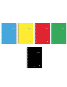 CUADERNO SERIE PREMIUM TAPA EXTRA DURA 70 GRS. A-4 (210X297MM.) MICROPERFORADO 160 HOJAS CUADRÍCULA 5X5 + GRECA SURTIDO PACSA 16