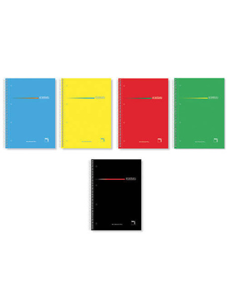 CUADERNO SERIE PREMIUM TAPA EXTRA DURA 70 GRS. A-5 (148X210MM.) MICROPERFORADO 160 HOJAS CUADRÍCULA 5X5 + GRECA SURTIDO PACSA 16