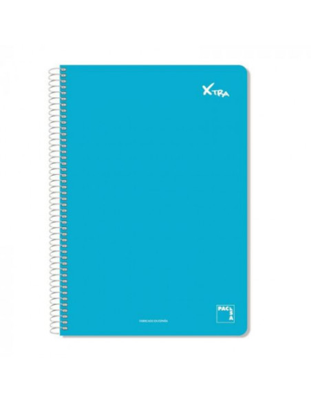 CUADERNO SERIE XTRA 60GR.TAPA CONTRACOLADA FOLIO (215X310MM.) 80 HOJAS CUADRÍCULA 4X4 COLOR AZUL PACSA 16070