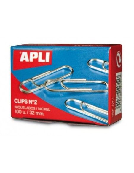 CLIPS Nº2 LABIADOS PLATEADO 32MM APLI 11714
