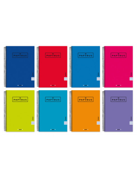 CUADERNO TAPA CARTON FORRADA EXTRADURA UNICLASIC FOLIO 80 HOJAS 90GR. 4X4 COLORES SURTIDOS PAPYRUS 88443099