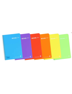CUADERNO POLIPROPILENO ESPIRAL 4º 80 HOJAS 90G 1 LINEA CON MARGEN SURTIDO ENRI 400133614