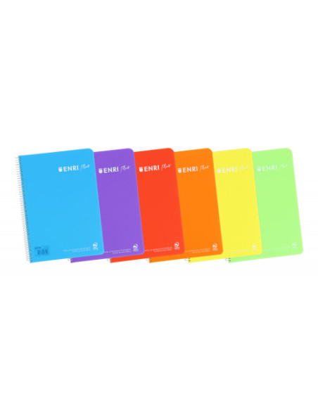 CUADERNO POLIPROPILENO ESPIRAL FOLIO 80 HOJAS 90G 4X4 CON MARGEN SURTIDO ENRI 400133583