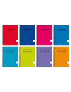 CUADERNO TAPA POLIPROPILENO EXTRADURA UNICOLOR5 A4+ 120 HOJAS 90GR. 5X5 COLORES SURTIDOS PAPYRUS 88462193