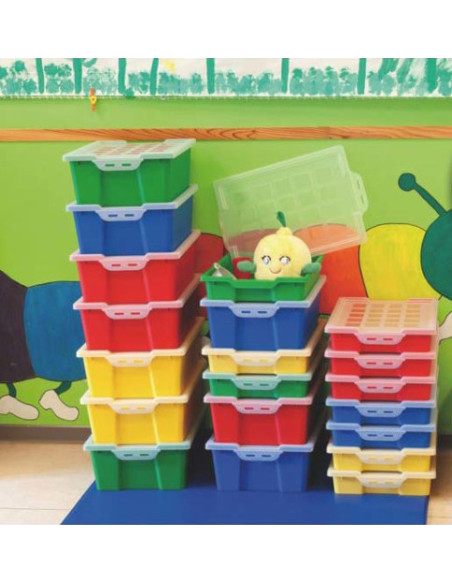 CUBETA ALMACENAJE PEQUEÑA CON TAPA - AZUL FAIBO 786-07