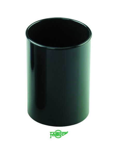 CUBILETE DE SOBREMESA DE PLASTICO 78 MM. DIAMETRO X 100 MM. ALTO OPACO NEGRO FAIBO 205-02