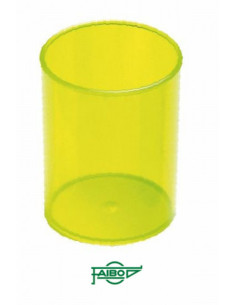 CUBILETE DE PLASTICO 78 MM. DIAMETRO X 100 MM. ALTO TRANSPARENTE AMARILLO FAIBO 205-20 2